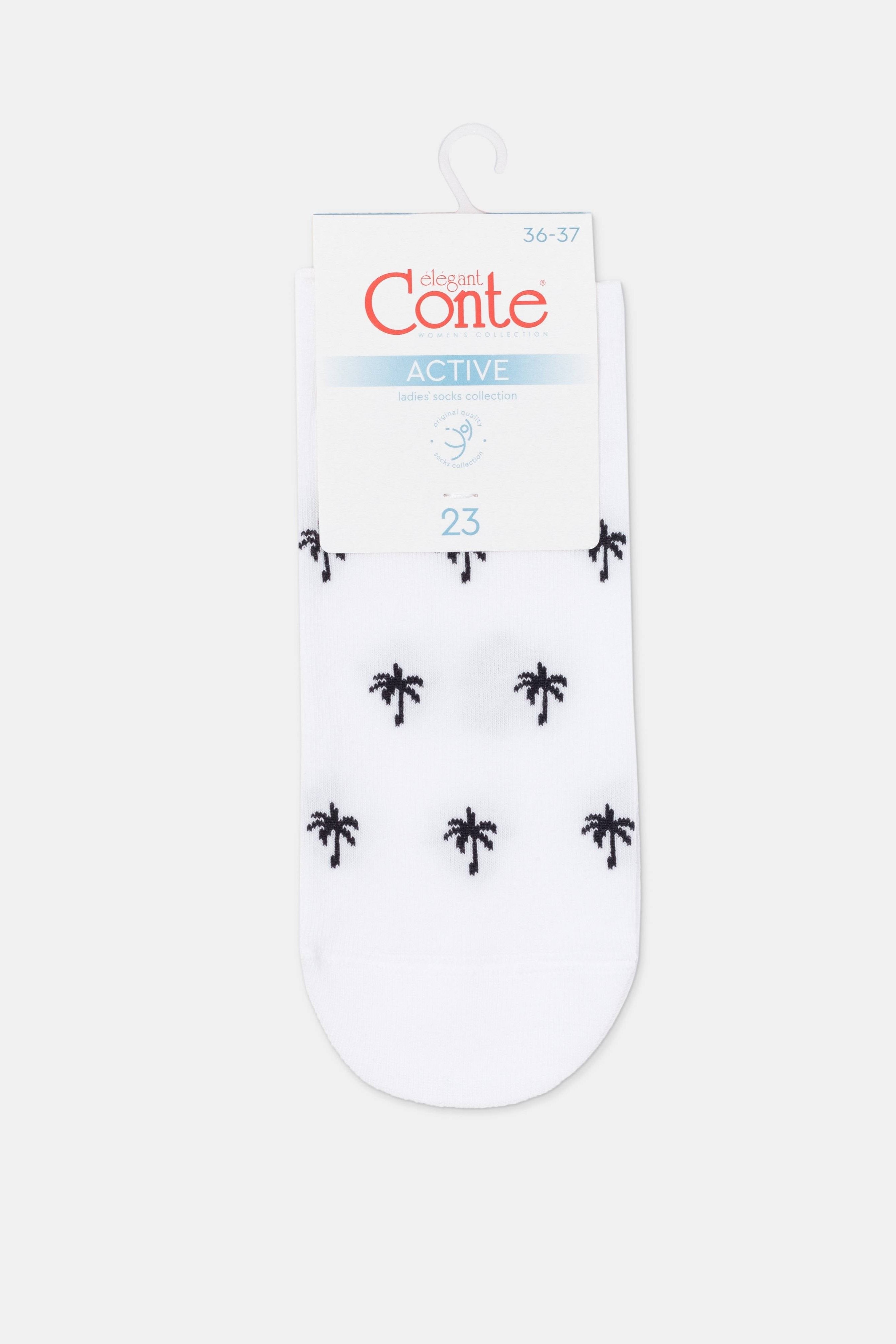 Cotton Ankle Socks Conte Active - 589 Palm Trees - DestGlow