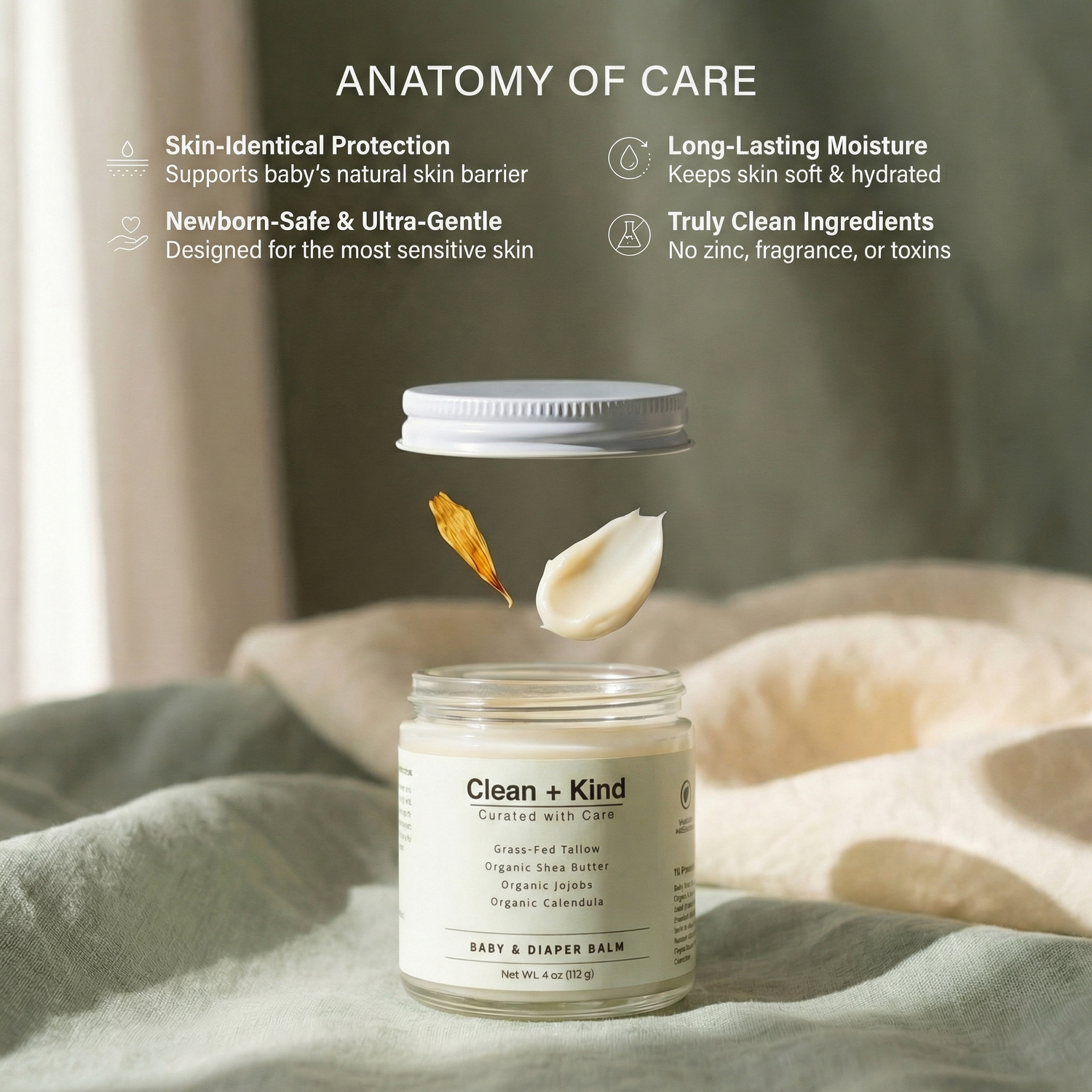 Gentle Baby &amp; Diaper Rash Cream by Clean + Kind
