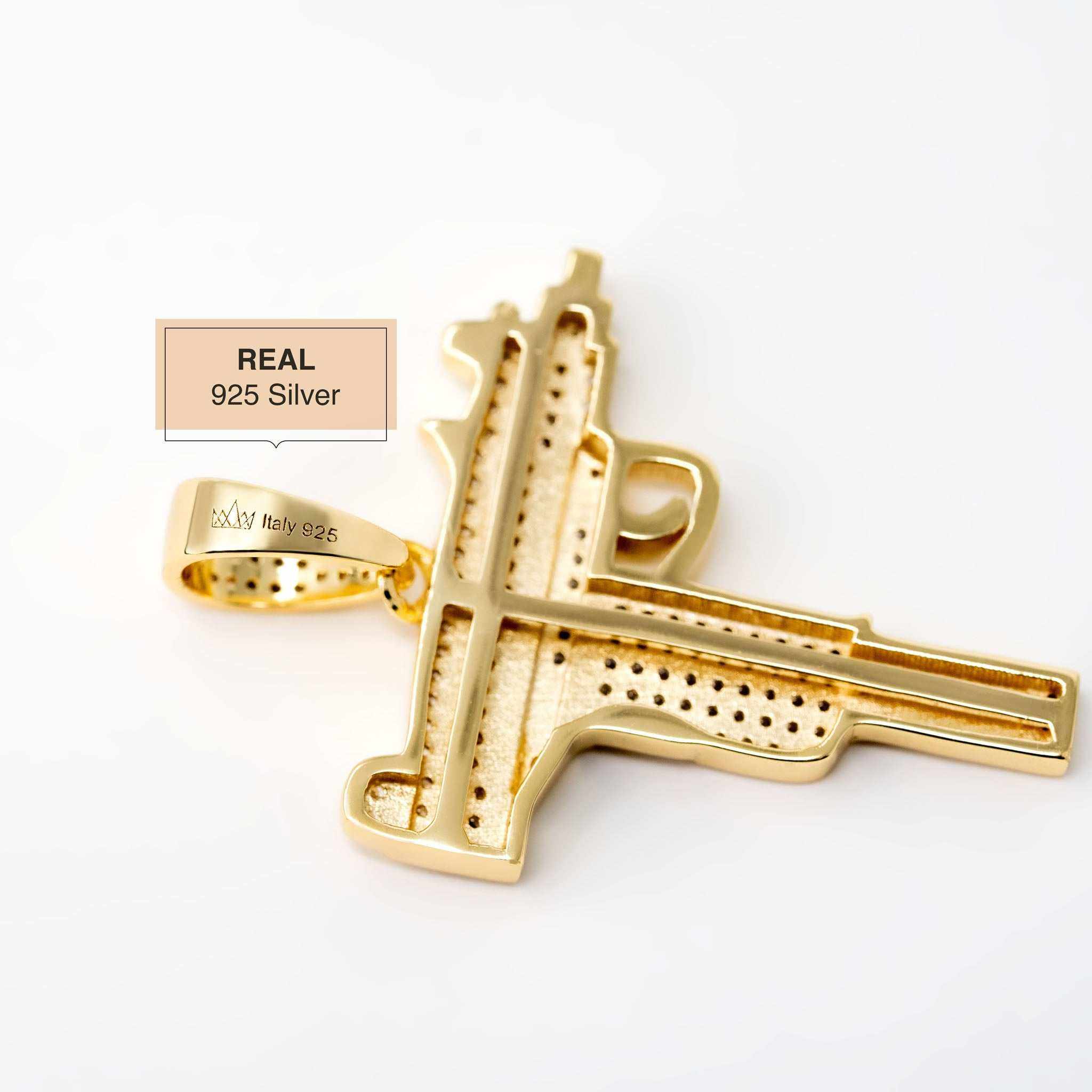 Uzi Pendant 925 Sterling Silver