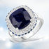 6.46 Carat Dyed Sapphire, Blue Sapphire and White Topaz .925 Sterling Silver Ring by Bids.com
