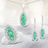 3.52 Carat Genuine Zambian Emerald and White Topaz .925 Sterling Silver 3 Piece Jewelry Set (Ring, Earrings, and Pendant w/ Chain) by Bids.com