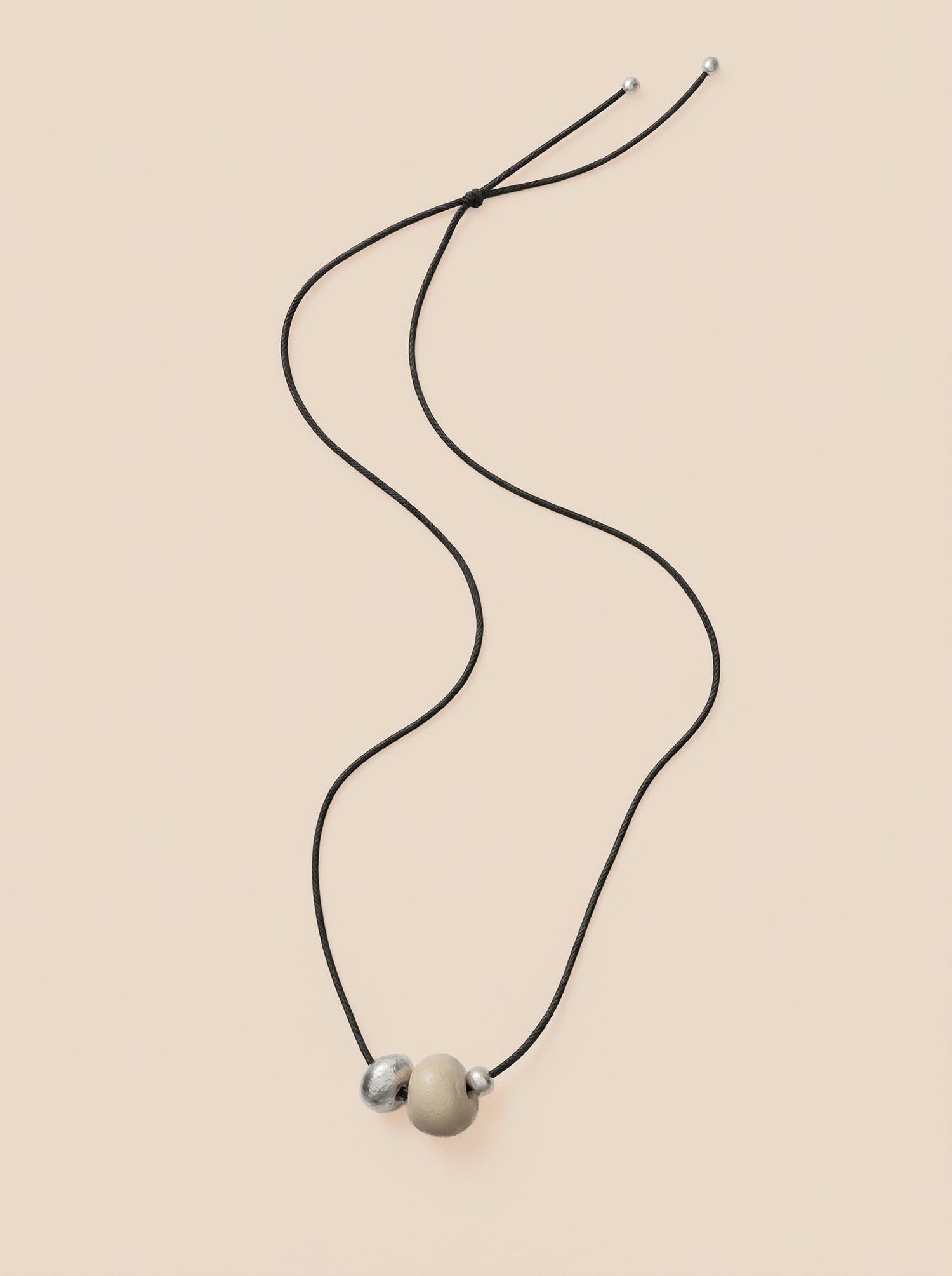 Ivory Nut Pendant Cord Necklace