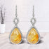 10.04 Carat Genuine Golden Rutile And White Topaz .925 Sterling Silver Earrings by Bids.com