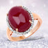 14K Rose Gold Plated 16.69 Carat Genuine Glass Filled Ruby and White Topaz .925 Sterling Silver Ring by Bids.com