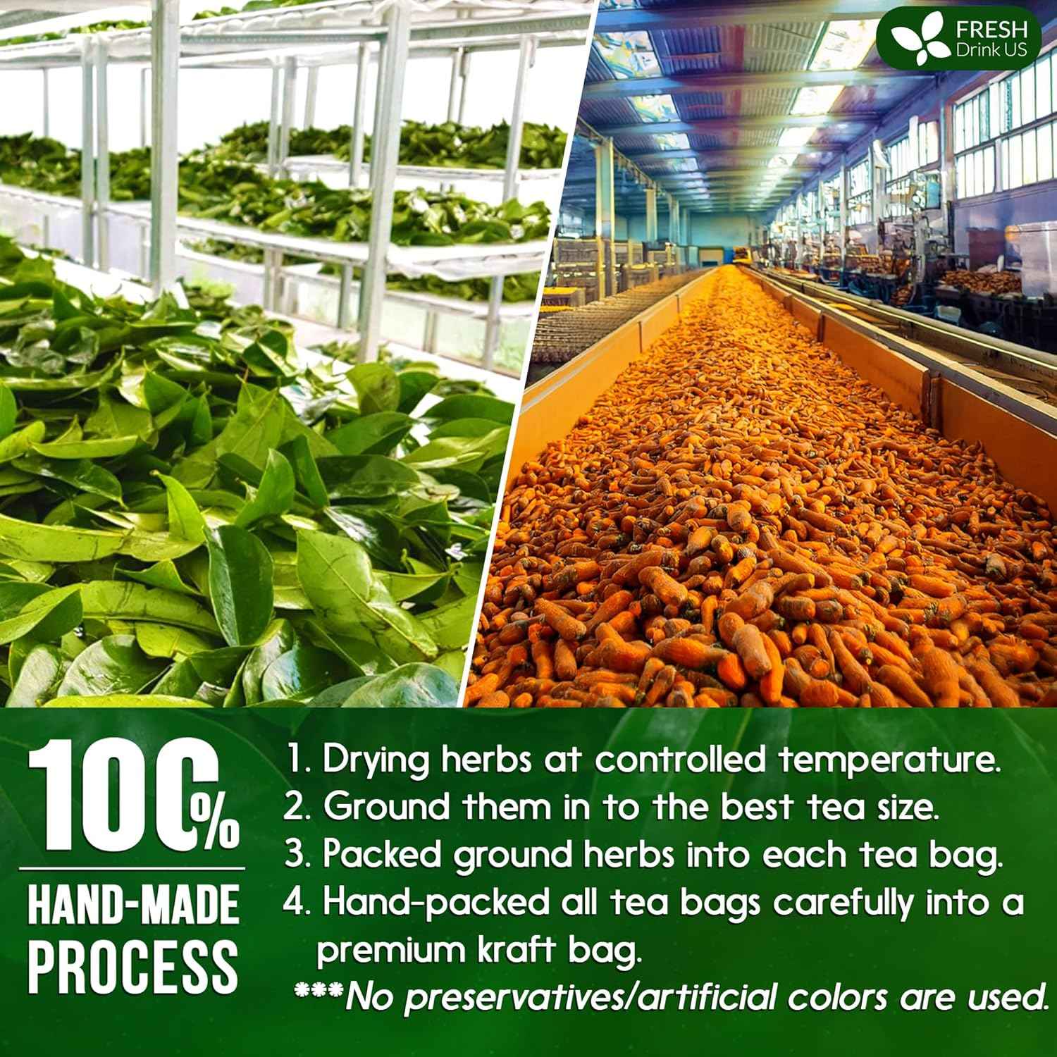 Premium Soursop Turmeric Tea Bags | Blend of Soursop Leaves, and Turmeric Root