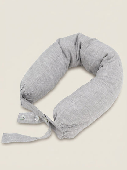 Linen Adjustable Neck Support Travel Pillow by LINTICO