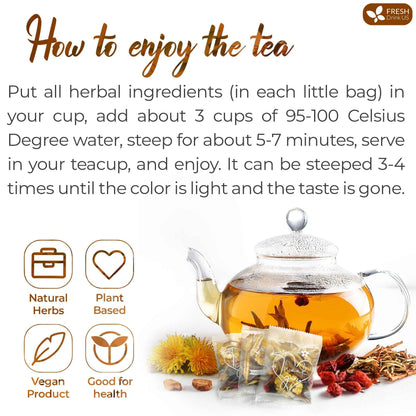 Dandelion Wolfberry Tea, 7 Herbal Ingredients