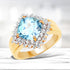 14K Yellow Gold Plated 4.33 Carat Genuine Swiss Blue Topaz and White Topaz .925 Sterling Silver Ring by Bids.com