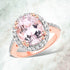 6.94 Carat Genuine Kunzite and White Topaz .925 Sterling Silver Ring by Bids.com