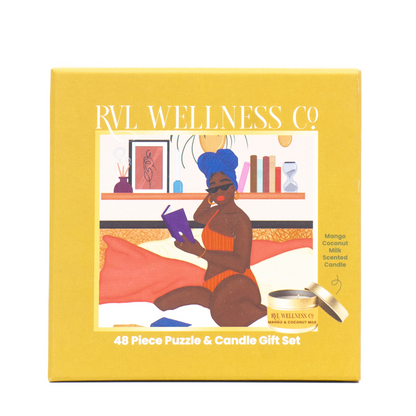 Reading &amp; Relaxing | 48 Piece Puzzle &amp; Candle Gift Set