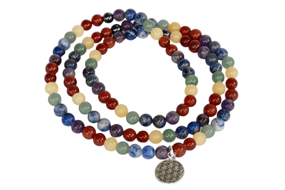 7 Chakra Beads Mala Bracelet, 108 Prayer Beads Necklace  DestGlow