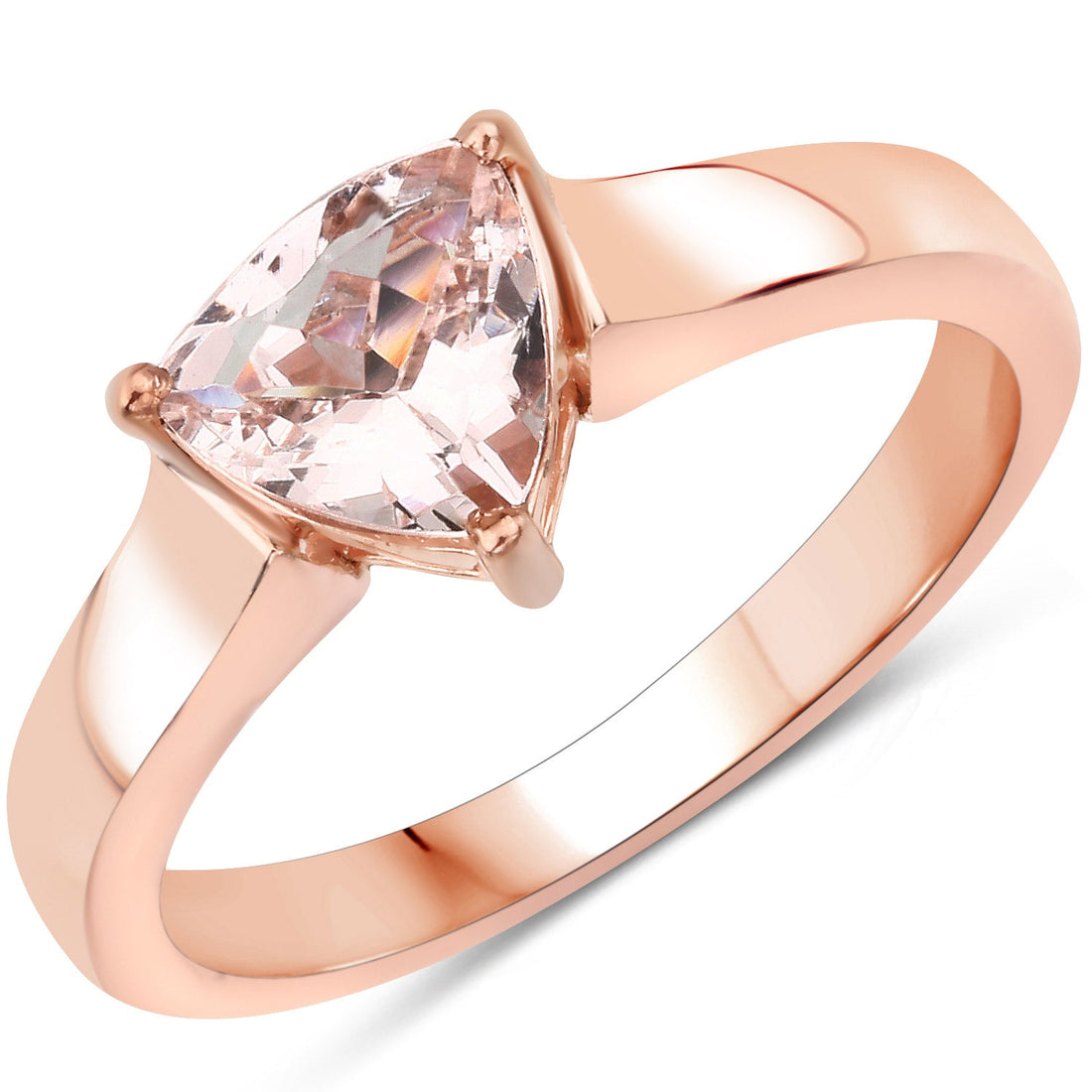 0.90 Carat Genuine Morganite .925 Sterling Silver Ring by Bids.com