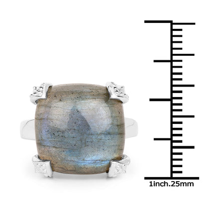 16.95 Carat Genuine Labradorite .925 Sterling Silver Ring by Bids.com