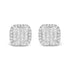 10K White Gold 7/8 Cttw Diamond Princess Composite and Halo Stud Earrings (I-J Color, I1-I2 Clarity) by Bids.com