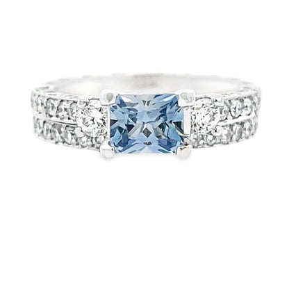 Antique Style Engagement Ring Set 14KT White Gold by Bids.com
