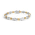 10k Two-Toned Gold 2.00 Cttw Channel Set Baguette-Diamond Weave and "X" Spiral Link Bracelet (H-I Color, I1-I2 Clarity) - 7" by Bids.com