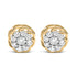 10K Yellow Gold Plated .925 Sterling Silver 1/2 Cttw Diamond Cluster Stud Earrings (J-K Color, I2-I3 Clarity)  DestGlow