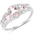 1.40 Carat Genuine Morganite & White Topaz .925 Sterling Silver Ring  DestGlow