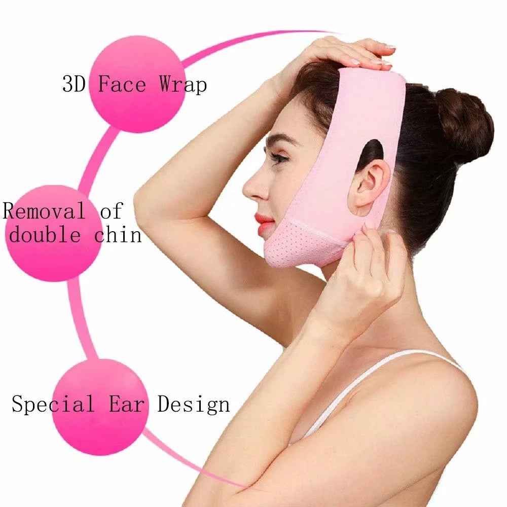 Reusable V Line Mask,V Shaped Face Mask for Sagging,Refined Jawline Support Strap,Adjustable Facial Slimming Strap,Chin up &amp; Face Lifting Belt