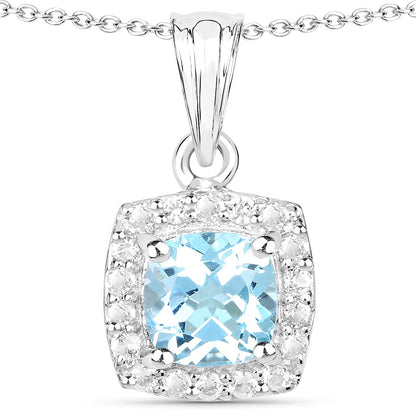 4.62 Carat Genuine Blue Topaz and White Topaz .925 Sterling Silver 3 Piece Jewelry Set (Ring, Earrings, and Pendant w/ Chain) by Bids.com