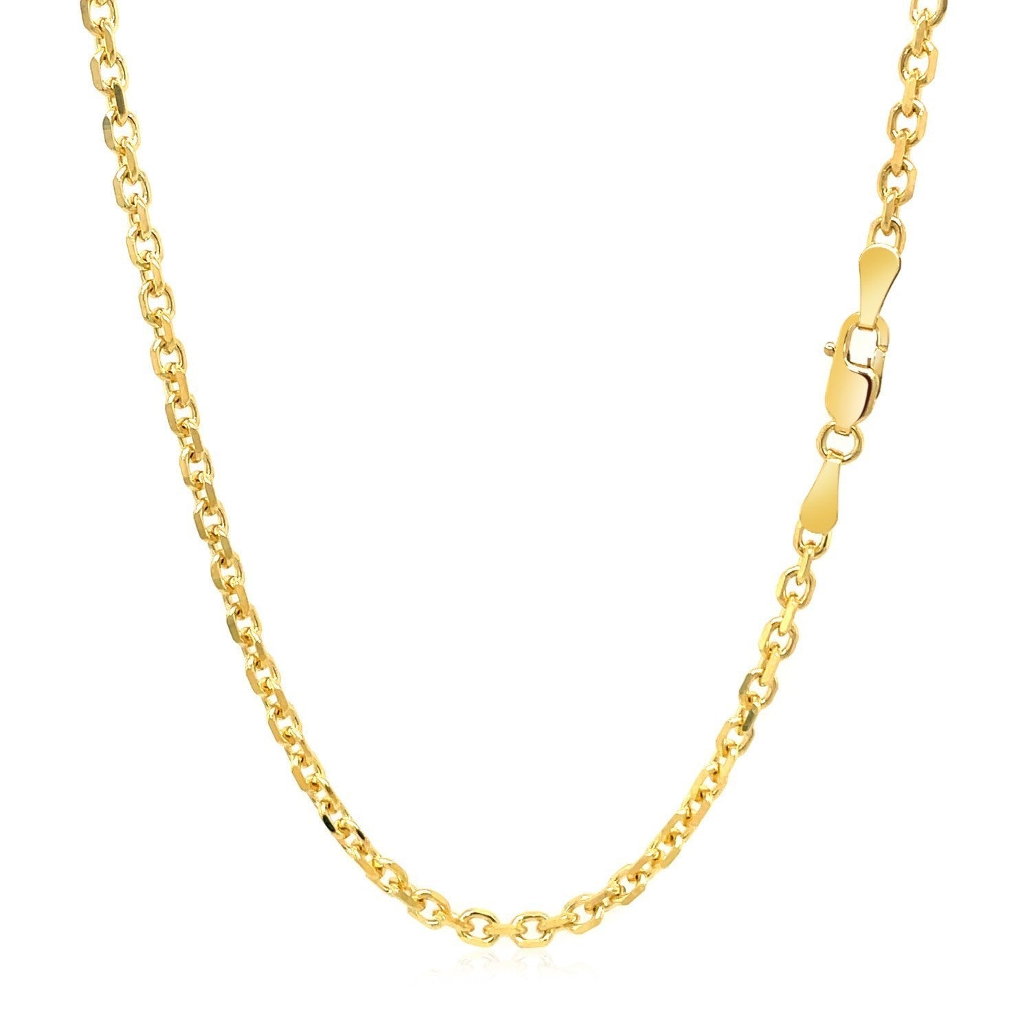 18k Yellow Gold Diamond Cut Cable Link Chain (2.60 mm)  DestGlow