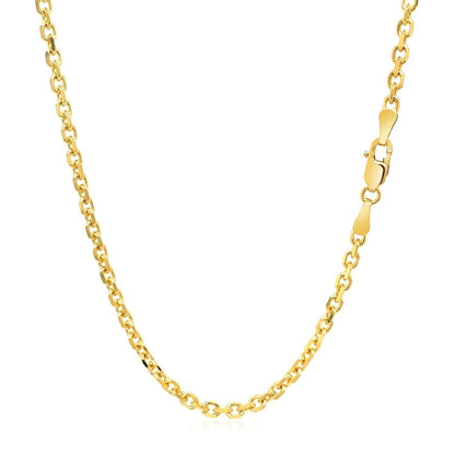 18k Yellow Gold Diamond Cut Cable Link Chain (2.60 mm)  DestGlow