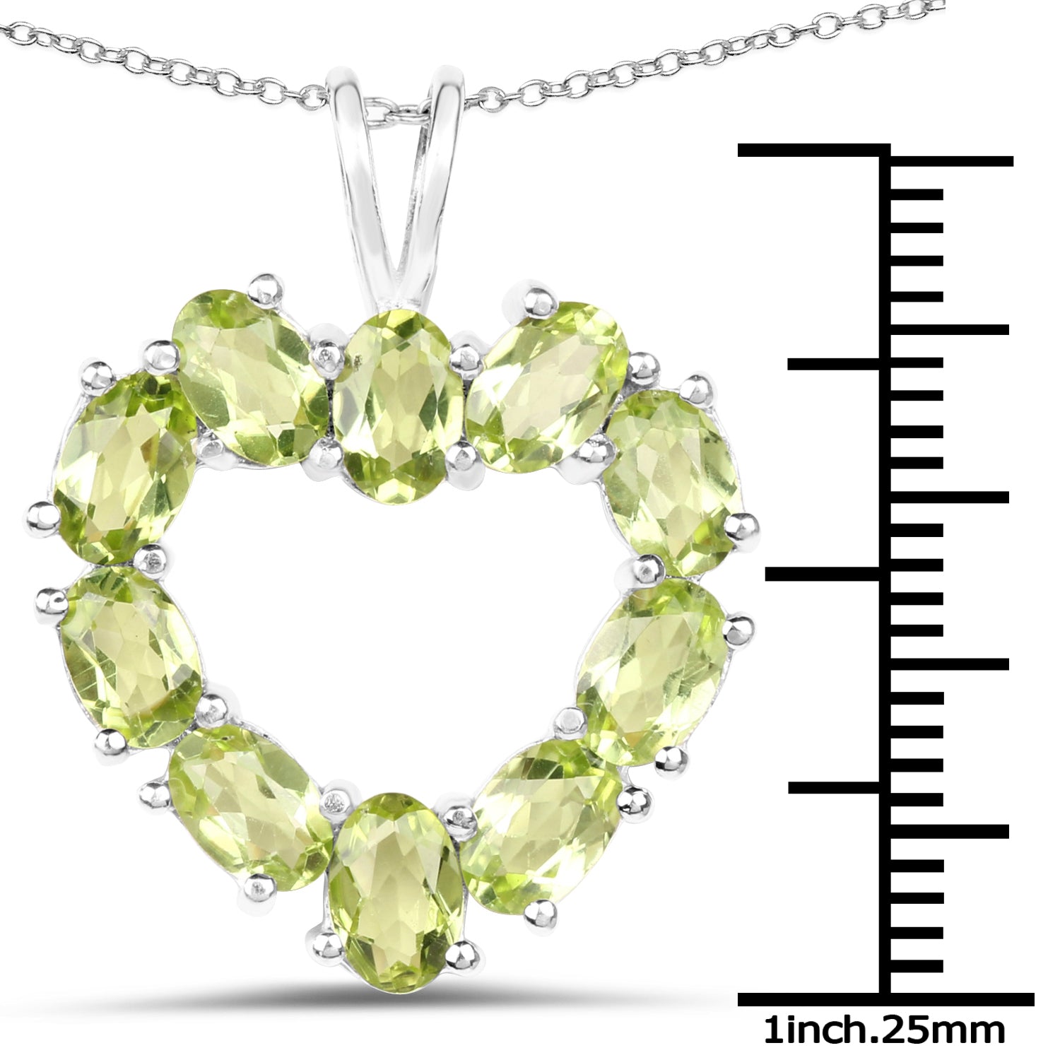 4.50 Carat Genuine Peridot .925 Sterling Silver Pendant  DestGlow