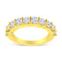 14K Yellow Gold Plated .925 Sterling Silver 2.0 Cttw Round Brilliant Cut Diamond 10 Stone Anniversary Band Ring (J-K Color, I1-I2 Clarity) - Size 7 by Bids.com