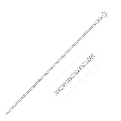 14k White Gold Solid Figaro Chain 1.9mm by Bids.com