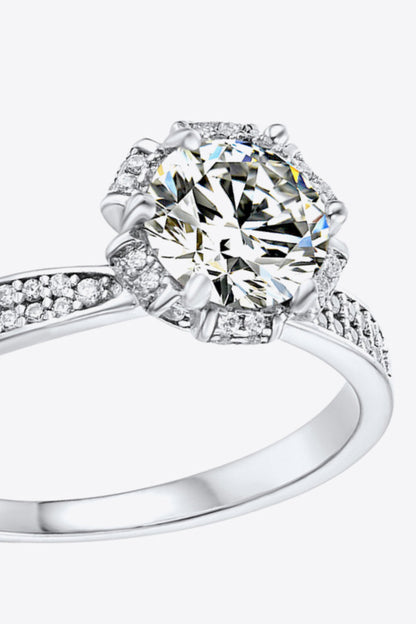 Platinum Over Pure Sterling Silver 1 Carat Brilliant Round Cut Sparkala™ Ring by Sparkala