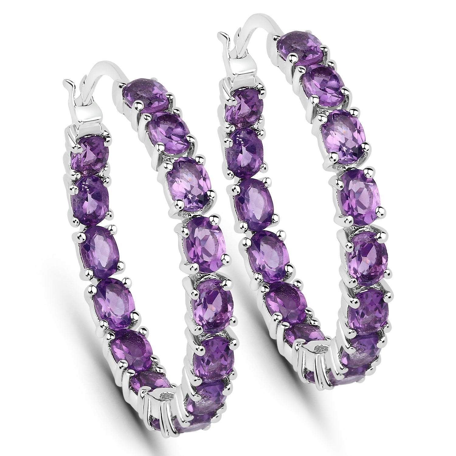 4.80 Carat Genuine Amethyst .925 Sterling Silver Earrings  DestGlow