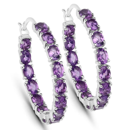 4.80 Carat Genuine Amethyst .925 Sterling Silver Earrings  DestGlow