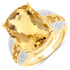 8.44 Carat Genuine Citrine and White Topaz .925 Sterling Silver Ring by Bids.com
