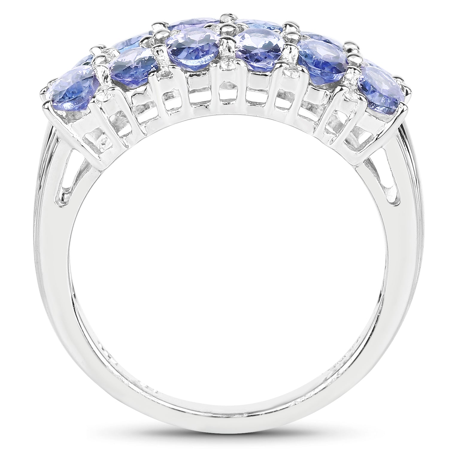 3.16 Carat Genuine Tanzanite &amp; White Topaz .925 Sterling Silver Ring by Bids.com