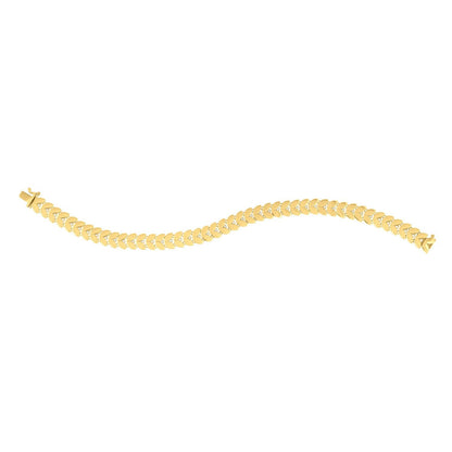 14k Yellow Gold 7 1/2 inch Laurel Leaf Bracelet with Diamond (7.40 mm) by Bids.com