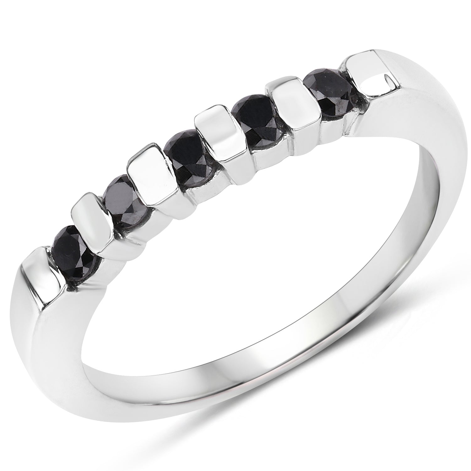 0.50 Carat Genuine Black Diamond .925 Sterling Silver Ring by Bids.com