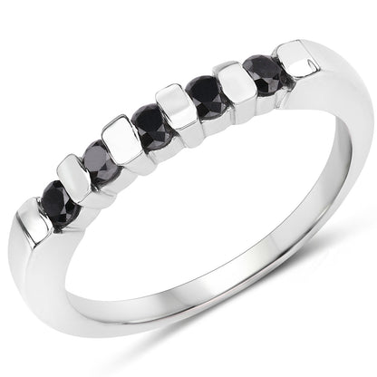 0.50 Carat Genuine Black Diamond .925 Sterling Silver Ring by Bids.com