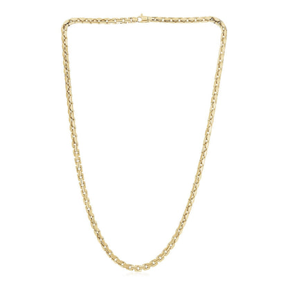 14k Yellow Gold High Polish Mens Fancy Box Necklace (5.0mm) by Bids.com