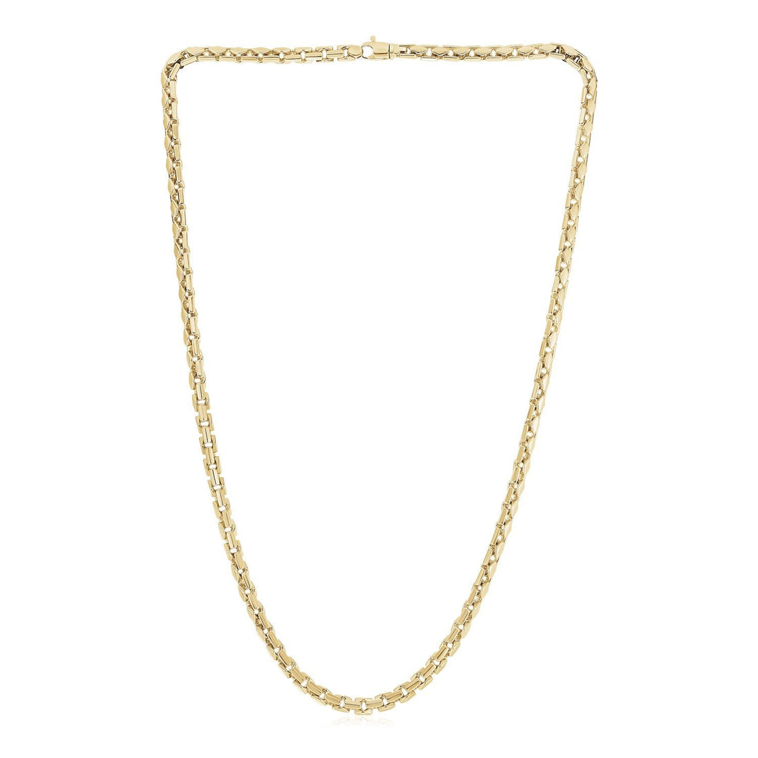 14k Yellow Gold High Polish Mens Fancy Box Necklace (5.0mm) by Bids.com
