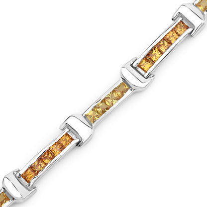 6.48 Carat Genuine Multi Sapphire .925 Sterling Silver Bracelet by Bids.com