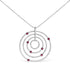 18K White Gold 2 1/6 Cttw Pave Set Diamonds and Red Ruby Openwork Circles 18" Pendant Necklace (G-H Color, SI2-I1 Clarity) - Adjustable up to 16" - 18" by Bids.com