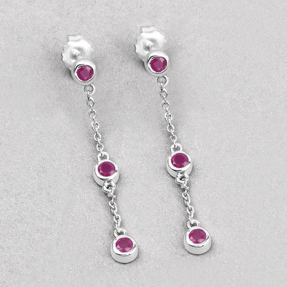 0.78 Carat Genuine Ruby .925 Sterling Silver Earrings by Bids.com