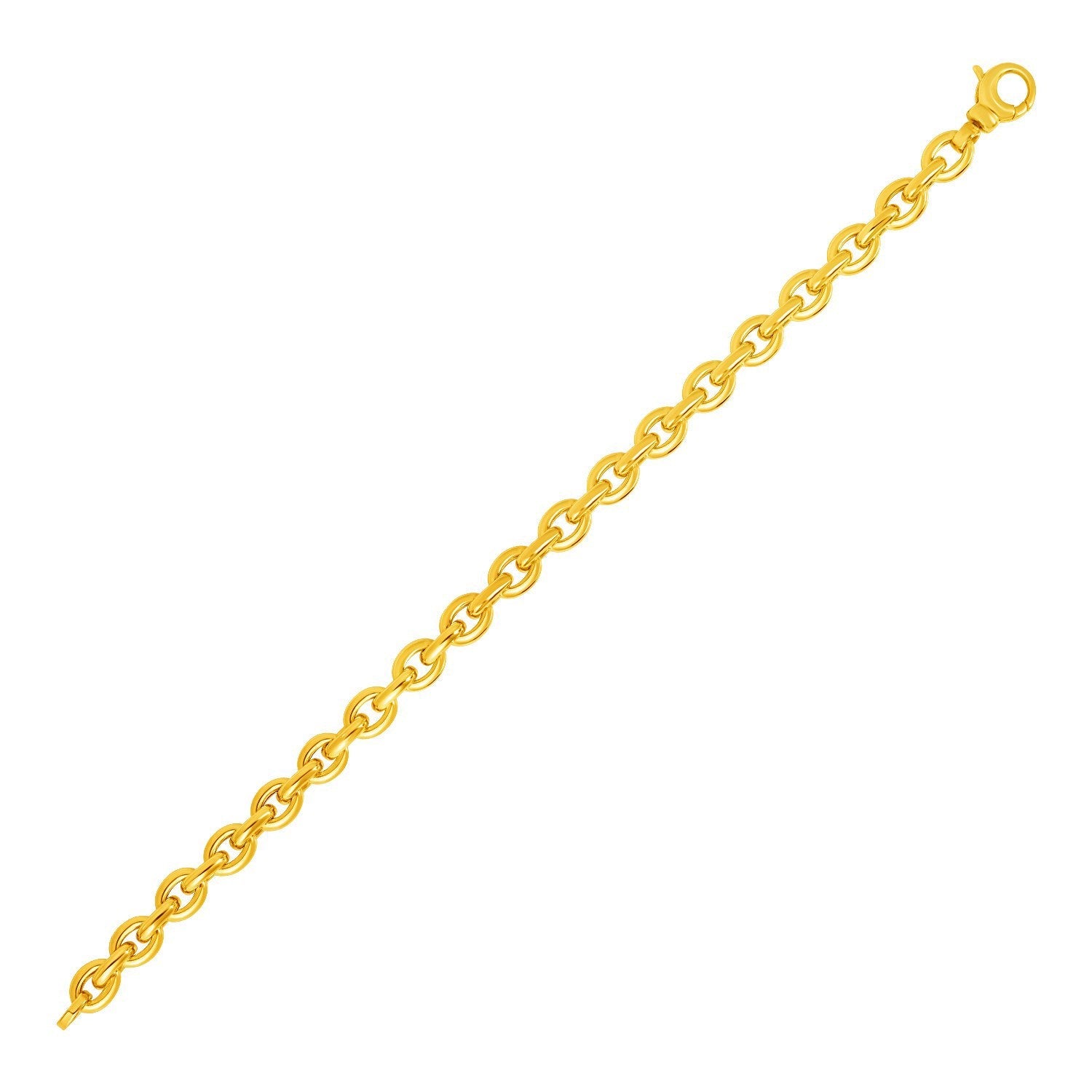 14k Yellow Gold Polished Oval Link Bracelet by Bids.com