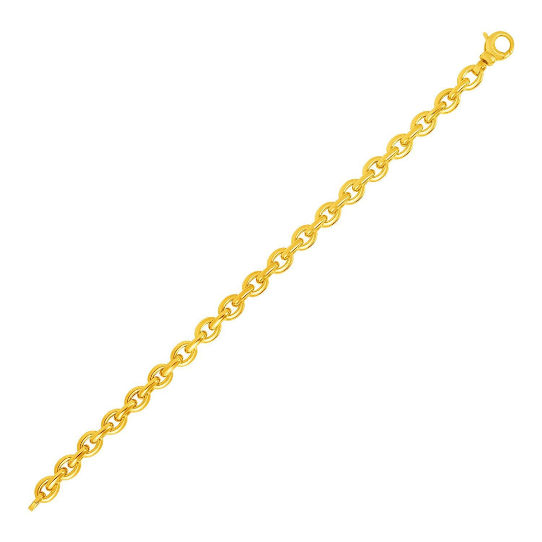 14k Yellow Gold Polished Oval Link Bracelet by Bids.com