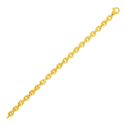 14k Yellow Gold Polished Oval Link Bracelet by Bids.com