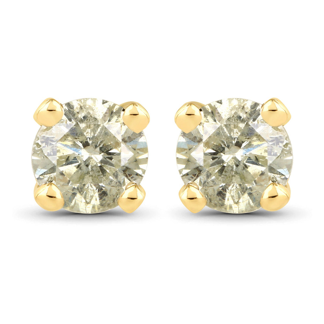 0.92 Carat Genuine LB Diamond 14K Yellow Gold Earrings by Bids.com