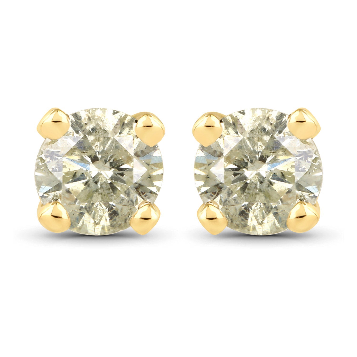 0.92 Carat Genuine LB Diamond 14K Yellow Gold Earrings by Bids.com