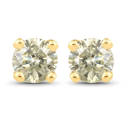 0.92 Carat Genuine LB Diamond 14K Yellow Gold Earrings by Bids.com