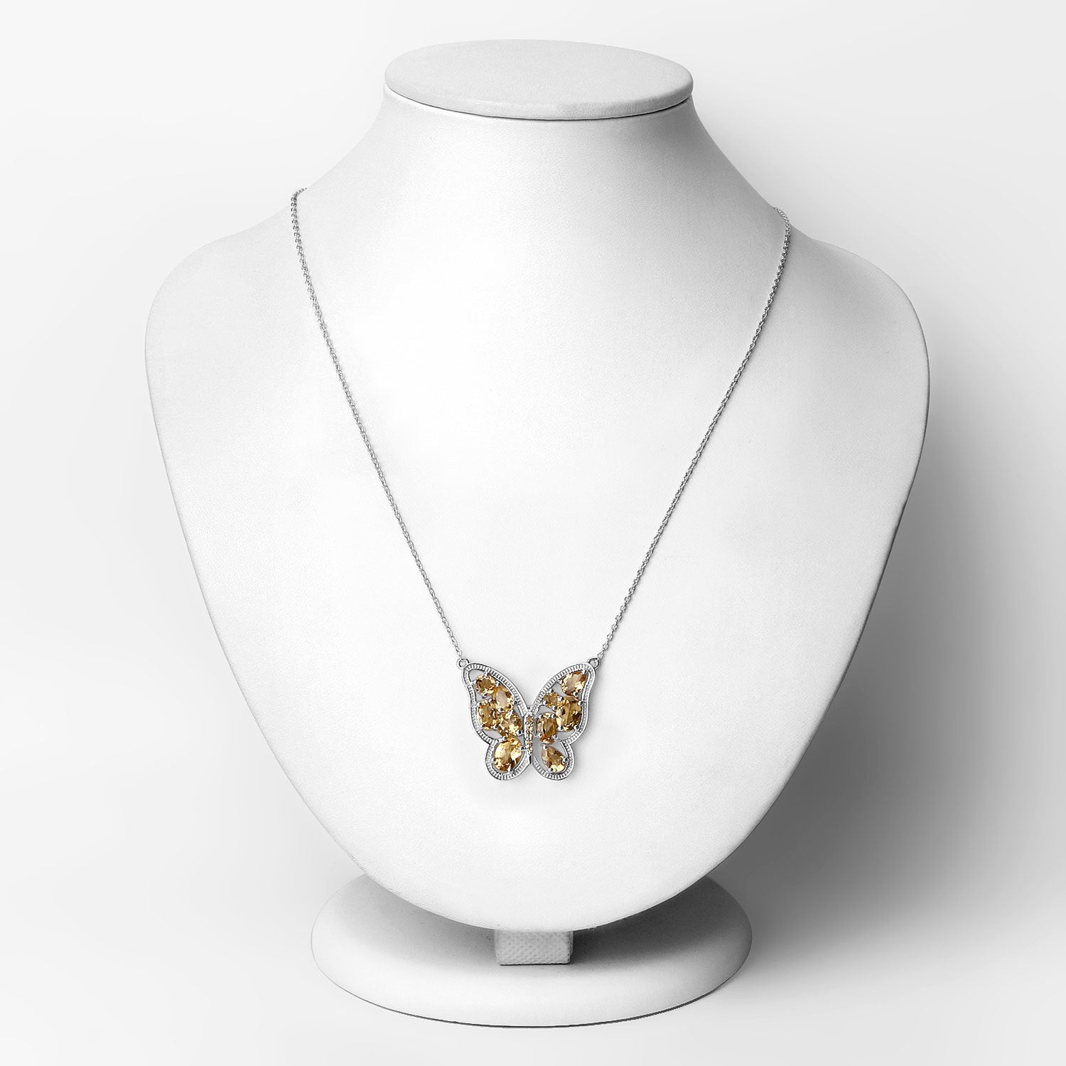 4.43 Carat Genuine Citrine .925 Sterling Silver Necklace by Bids.com