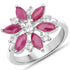 1.81 Carat Genuine Ruby and White Topaz .925 Sterling Silver Ring by Bids.com